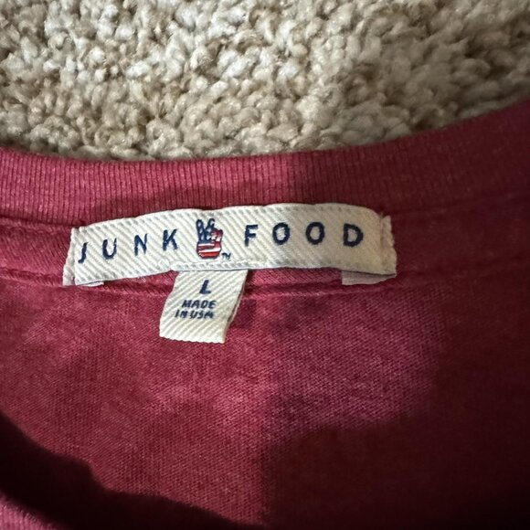 Batman Shirt Mens Large Maroon Here To Party DC Comics Tee Junk Food Made USA - Picture 3 of 7